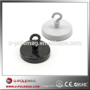 40mm Dia Ferrite White or Black Painted Clamping Magnet with M4 Hook